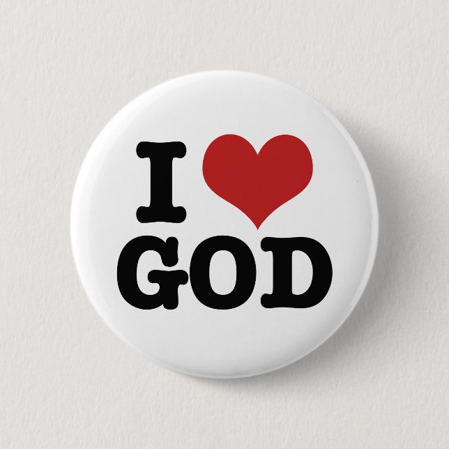 I Heart God 2 Inch Round Button (Front)