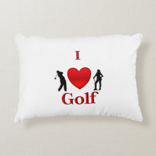 I Heart Golf Accent Pillow