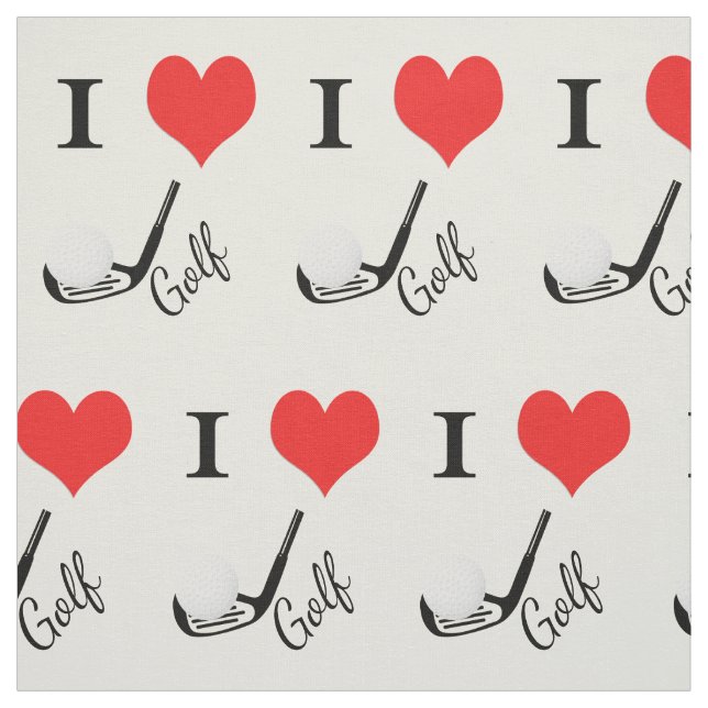 I heart golf fabric (Swatch)