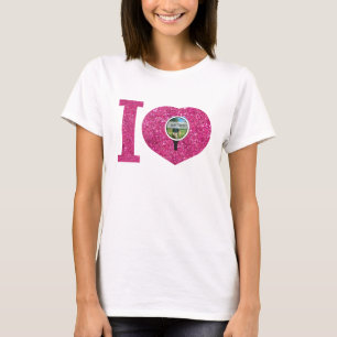 I heart golf pink glitter photo frame girly T-Shirt