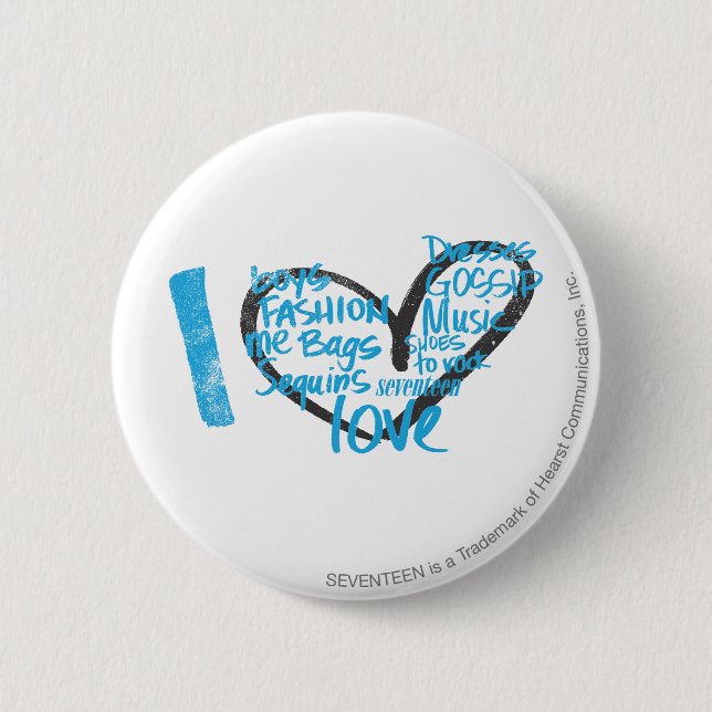 I Heart Graffiti Aqua 2 Inch Round Button (Front)