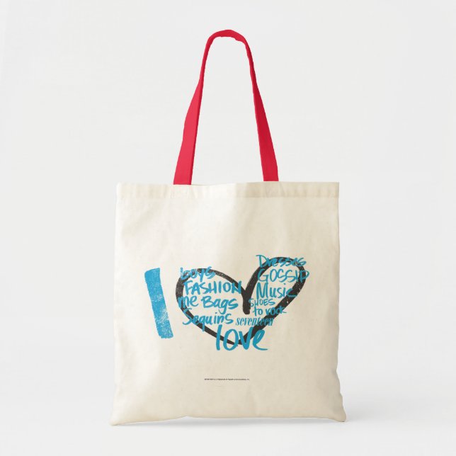 I Heart Graffiti Aqua Tote Bag (Front)