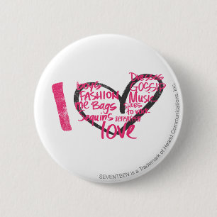I Heart Graffiti Magenta 2 Inch Round Button