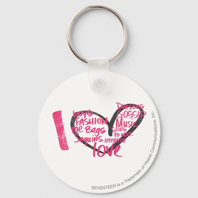 I Heart Graffiti Magenta Keychain (Front)