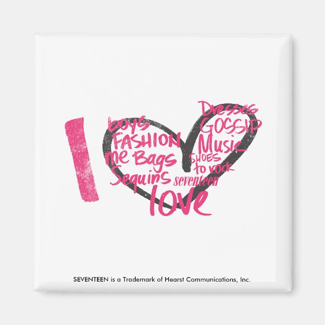 I Heart Graffiti Magenta Magnet (Front)