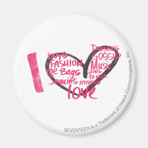 I Heart Graffiti Magenta Magnet