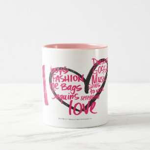 I Heart Graffiti Magenta Two-Tone Coffee Mug