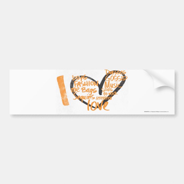 I Heart Graffiti Orange Bumper Sticker (Front)