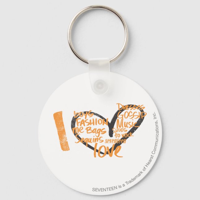 I Heart Graffiti Orange Keychain (Front)