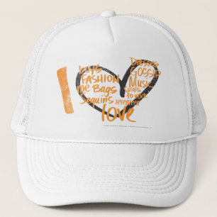 I Heart Graffiti Orange Trucker Hat