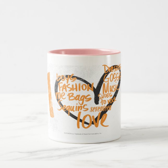 I Heart Graffiti Orange Two-Tone Coffee Mug (Center)