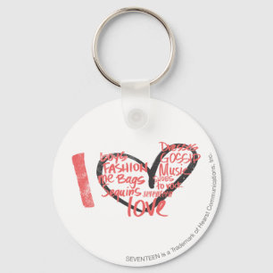 I Heart Graffiti Pink Keychain