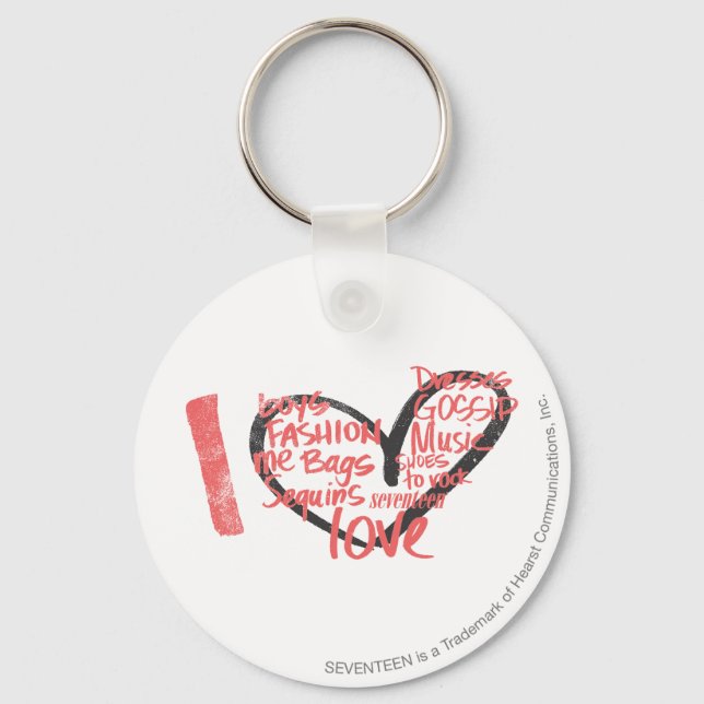 I Heart Graffiti Pink Keychain (Front)