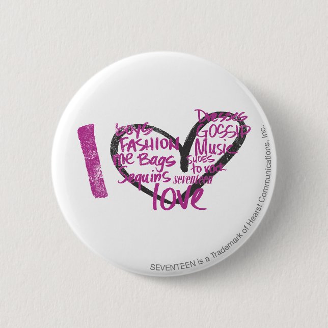 I Heart Graffiti Purple 2 Inch Round Button (Front)