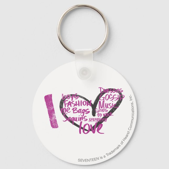 I Heart Graffiti Purple Keychain (Front)