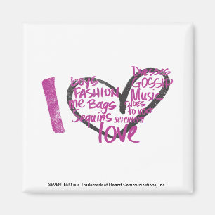 I Heart Graffiti Purple Magnet