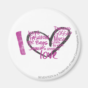 I Heart Graffiti Purple Magnet