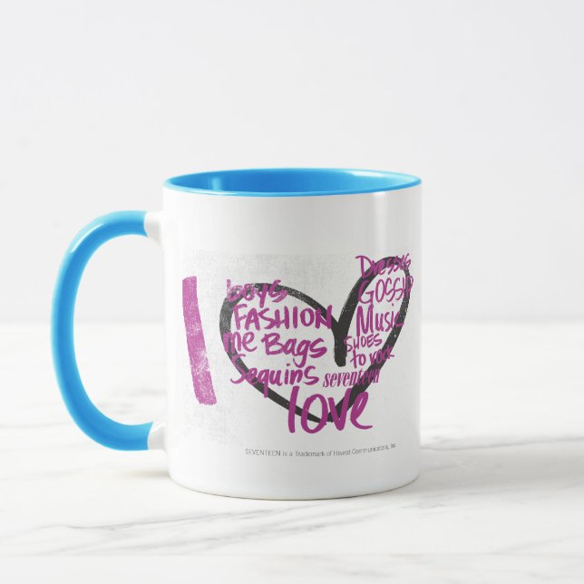 I Heart Graffiti Purple Mug (Left)