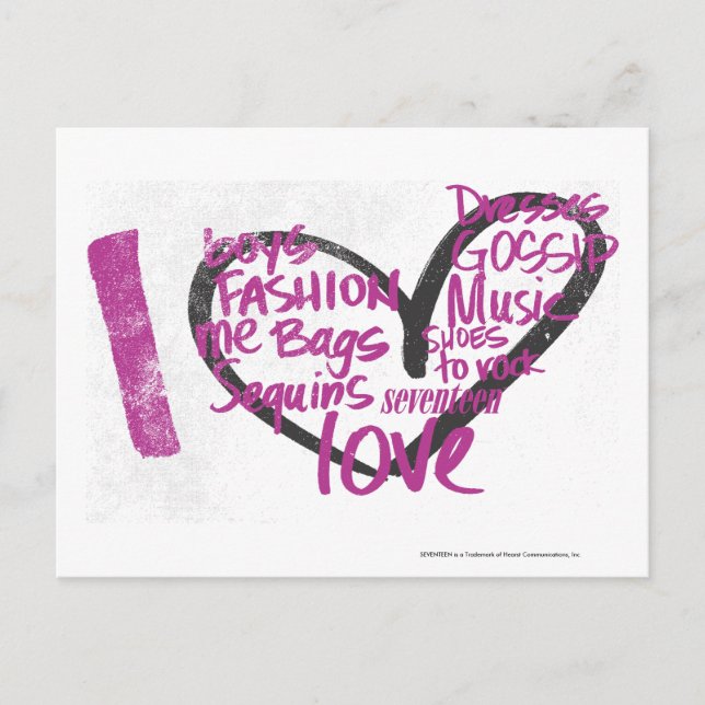 I Heart Graffiti Purple Postcard (Front)