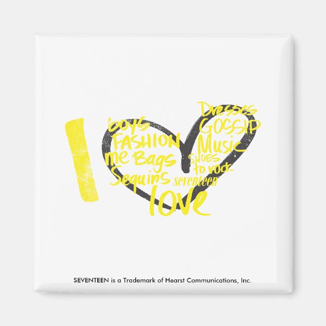 I Heart Graffiti Yellow Magnet (Front)
