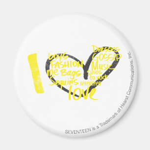 I Heart Graffiti Yellow Magnet