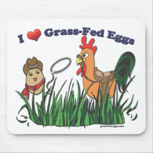 I Heart Grass-Fed Eggs Mouse Pad