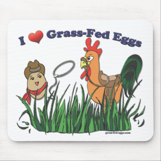 I Heart Grass-Fed Eggs Mouse Pad