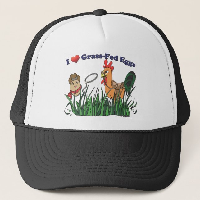 I Heart Grass-Fed Eggs Trucker Hat (Front)
