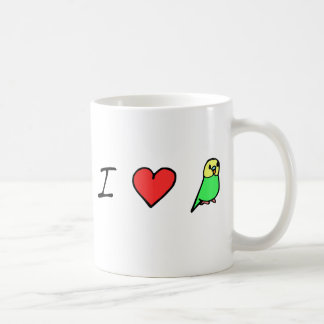I Heart (Green) Budgies Mug