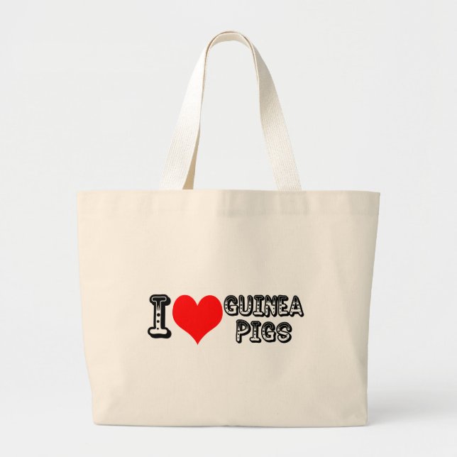 I (heart) guinea pigs large tote bag (Front)