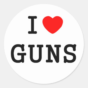 I Heart Guns Classic Round Sticker