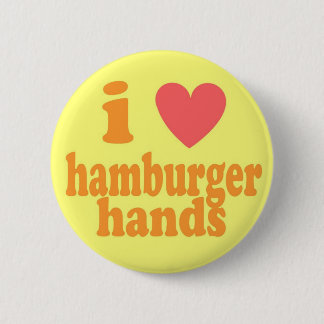 I Heart Hamburger Hands 2 Inch Round Button