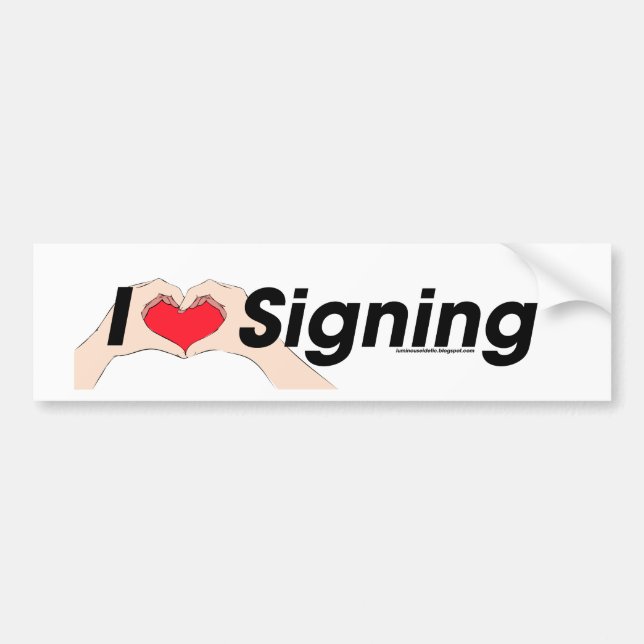 I heart Hands Signing Bumper Sticker (Front)