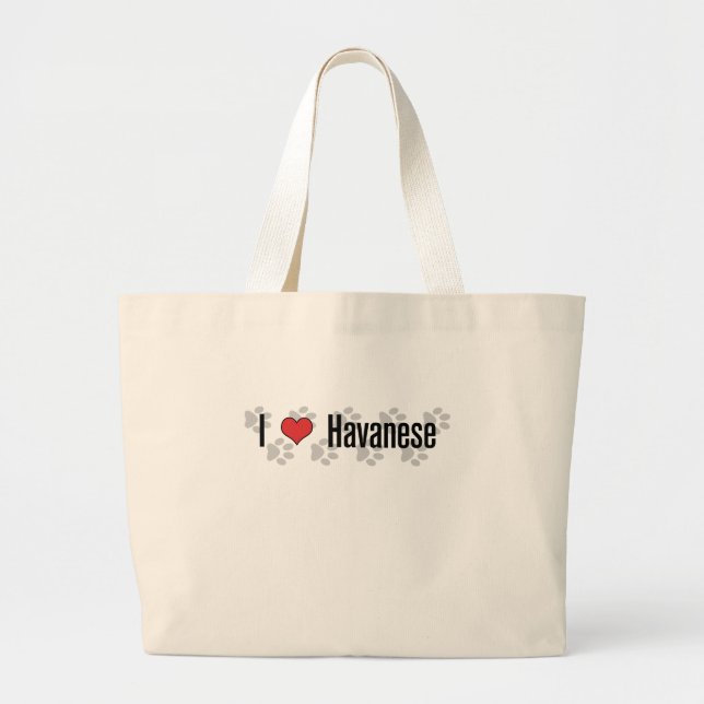 I (heart) Havanese Large Tote Bag (Front)
