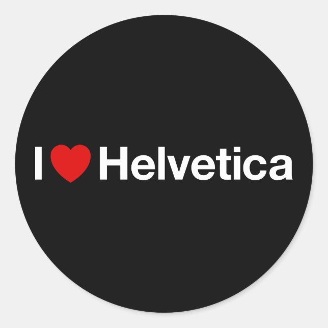 I heart Helvetica Classic Round Sticker (Front)