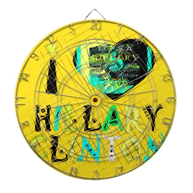 I Heart Hillary Clinton: Graffiti Expression Art Dartboard (Front)