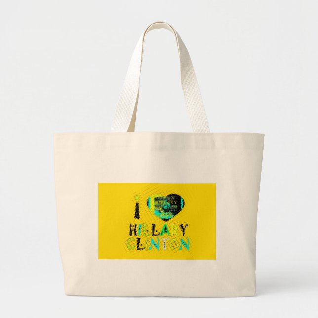 I Heart Hillary Clinton: Graffiti Expression Art Large Tote Bag (Front)
