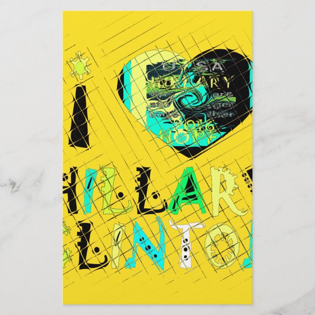 I Heart Hillary Clinton: Graffiti Expression Art Stationery (Front)