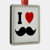 I Heart Hipster Moustache Metal Ornament (Right)