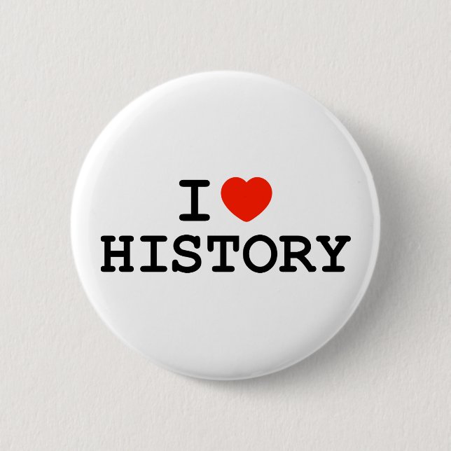 I Heart History 2 Inch Round Button (Front)
