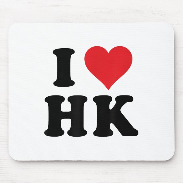 I Heart Hk Initials I Love H.k. First And Last Nam Mouse Pad (Front)