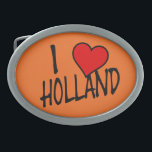 I Heart Holland bk on or bbcnt Belt Buckle<br><div class="desc">I Heart Holland bk on orange belt buckle

Design © Trinkets and Things 2022 - AHP Design. All Rights Reserved.</div>