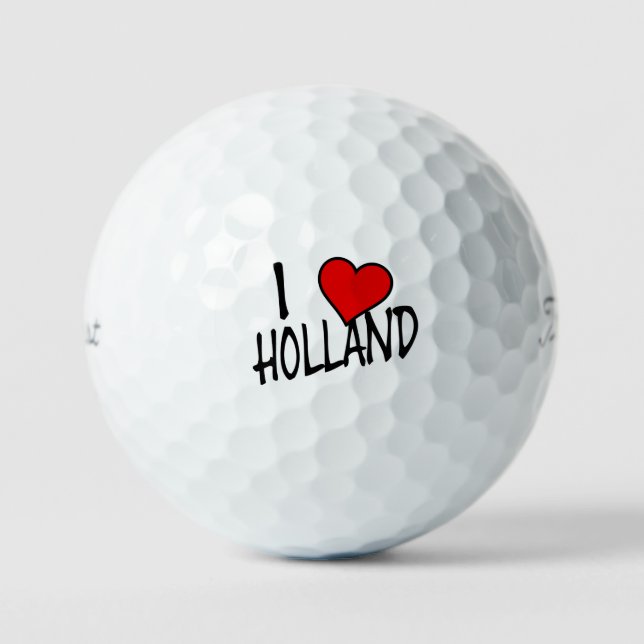 I Heart Holland bk on wt tpv1 gbcnt Golf Balls (Front)