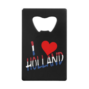 I Heart Holland overlay on bk bocnt Credit Card Bottle Opener