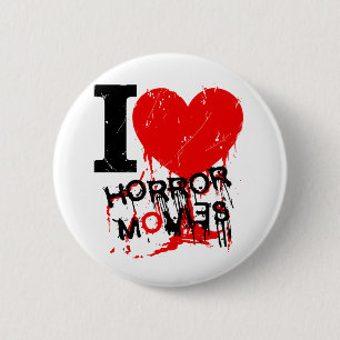 I HEART HORROR MOVIES 2 INCH ROUND BUTTON