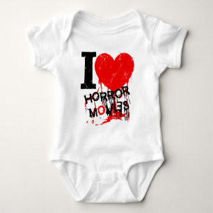 I HEART HORROR MOVIES BABY BODYSUIT