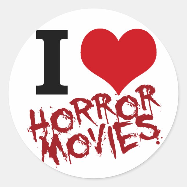 I Heart Horror Movies Classic Round Sticker (Front)