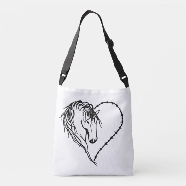 I Heart Horses Crossbody Bag (Back)