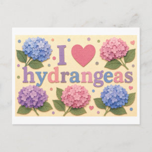 "I [Heart] Hydrangeas" Postcard
