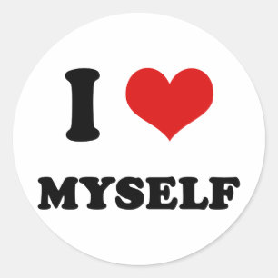 I Heart I Love Myself Classic Round Sticker